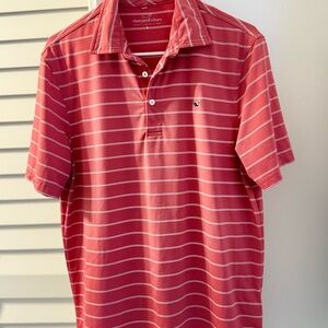 Vineyard Vines Men's Polo in Red and White Stripes